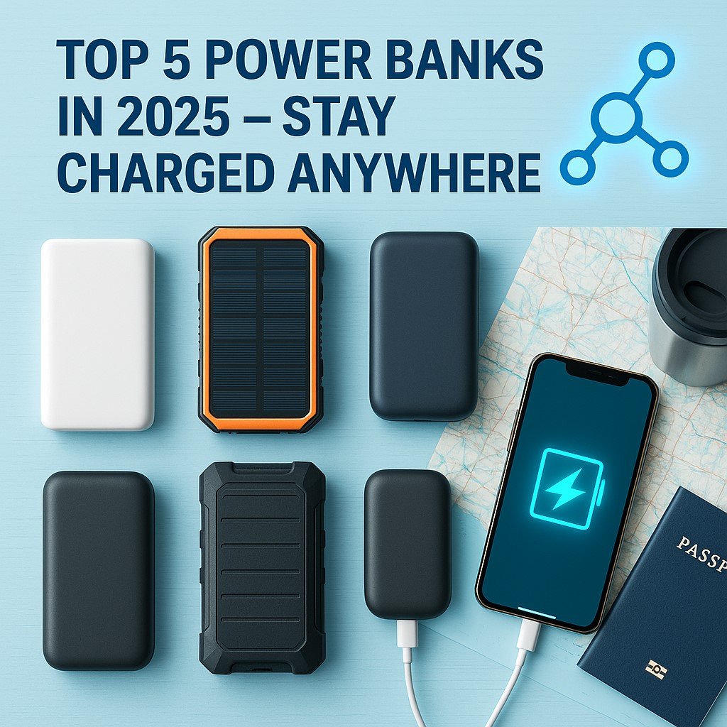 Top 5 portable power banks for charging smartphones and tech devices on the go