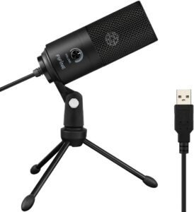 FIFINE K669B USB condenser microphone with cardioid pickup pattern for streaming, podcasting, voiceovers, and recording