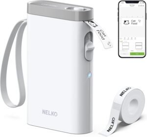 Nelko P21 Bluetooth label maker with compact design and mobile app compatibility for custom labelling and home organisation