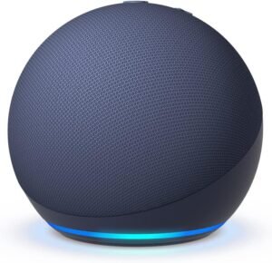 Echo Dot 5th Gen smart speaker with Alexa in charcoal fabric finish